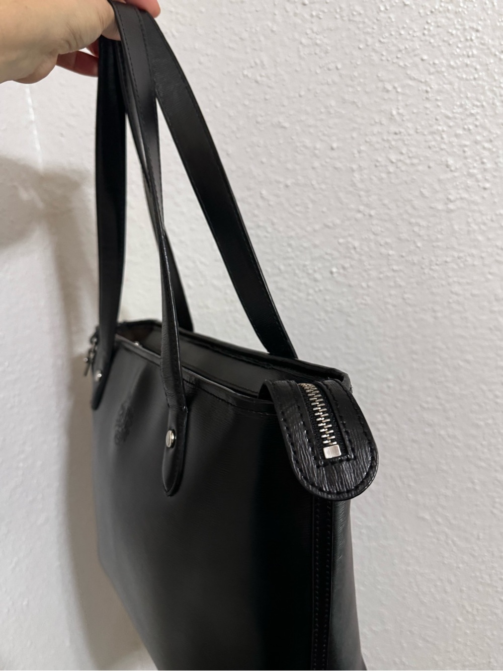 Lauren Ralph Lauren Black Leather Tote Bag - Picture 12 of 15